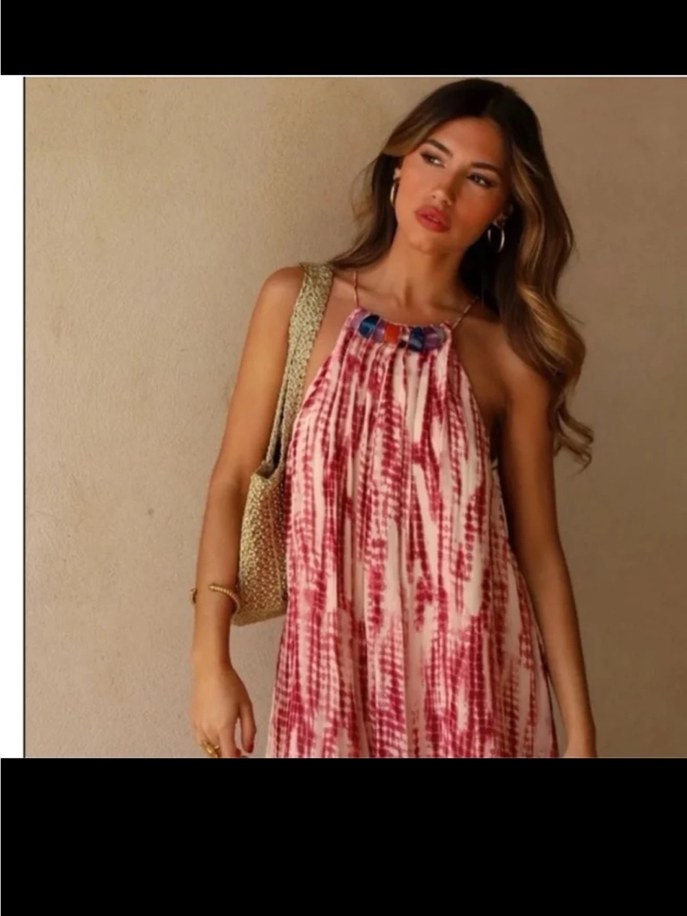 NWT ZARA BEADED TIE-DYE DRESS SIZE XL - Picture 5 of 12